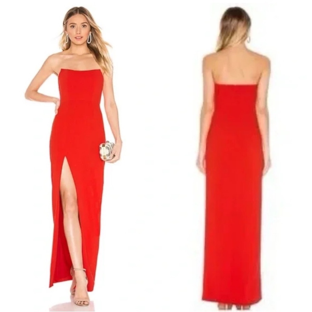 Lovers + Friends Red Strapless Maxi Dress